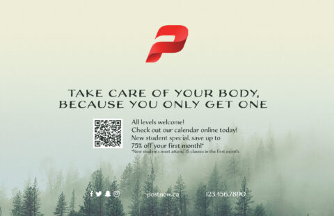 Back side of the direct mail design template for 