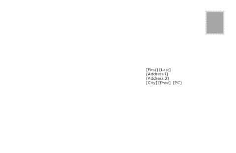 Front side of the direct mail design template for 