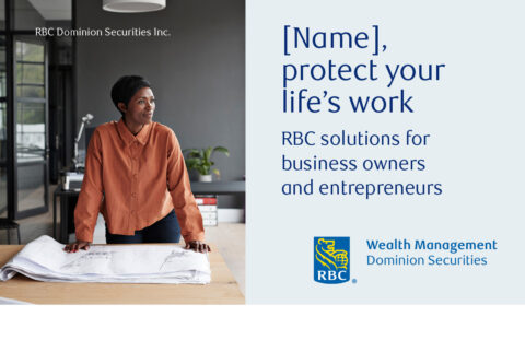 Front side of the direct mail design template for 