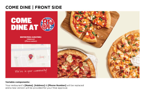 Back side of the direct mail design template for 