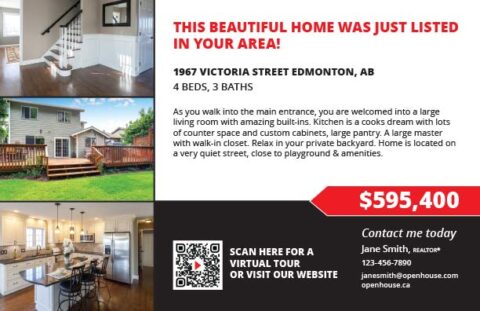 Back side of the direct mail design template for 