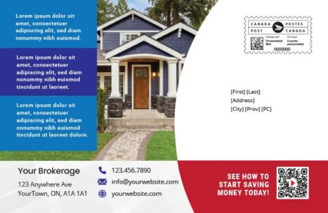 Back side of the direct mail design template for 