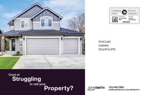 Back side of the direct mail design template for 