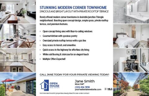 Back side of the direct mail design template for 