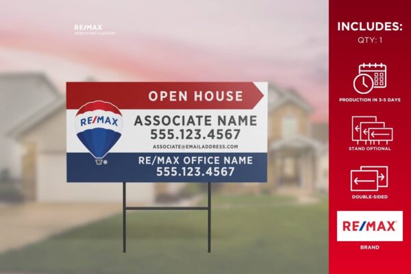 Re/Max Directional Sign | Primary Rwb Alt | Open House | 24X12