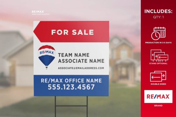 Re/Max Directional Sign | Primary Rwb | For Sale | 24X12