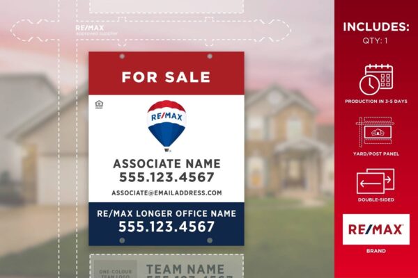 Re/Max Yard Sign Panel | Primary Rwb Alt | For Sale | 24X30