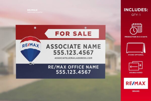 Re/Max Yard Sign | Primary Rwb Alt | For Sale | 30X18 - Image 2