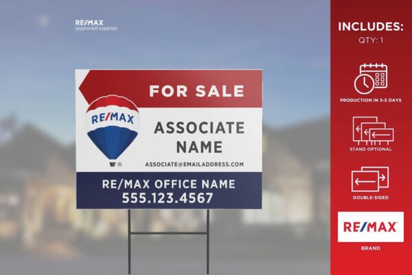 Re/Max Directional Sign | Primary Rwb Alt | For Sale | 24X18