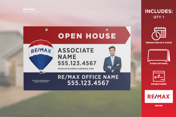 Re/Max Yard Sign | Primary Rwb Alt | Open House | 30X18 - Image 2