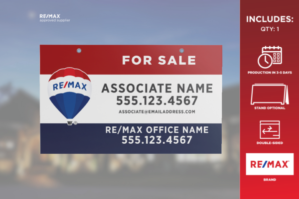 Re/Max Yard Sign | Primary Rwb Alt | For Sale | 30X18