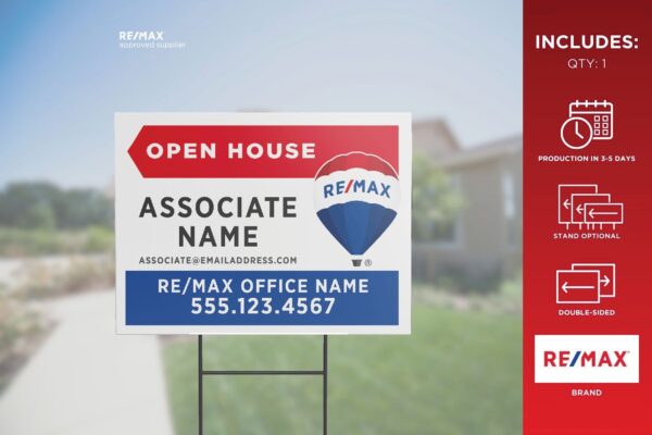 Re/Max Directional Sign | Primary Rwb | Open House | 24X18