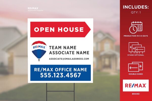 Re/Max Directional Sign | Primary Rwb | Open House | 24X24