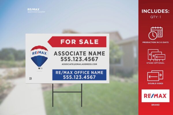 Re/Max Directional Sign | Primary Rwb | For Sale | 30X18