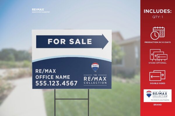 Re/Max Directional Sign | Trc | For Sale | 24X18