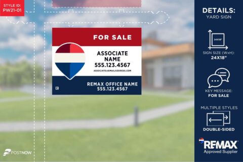 Remax For Sale Yard Sign 24X18 Horizontal Rwb Design