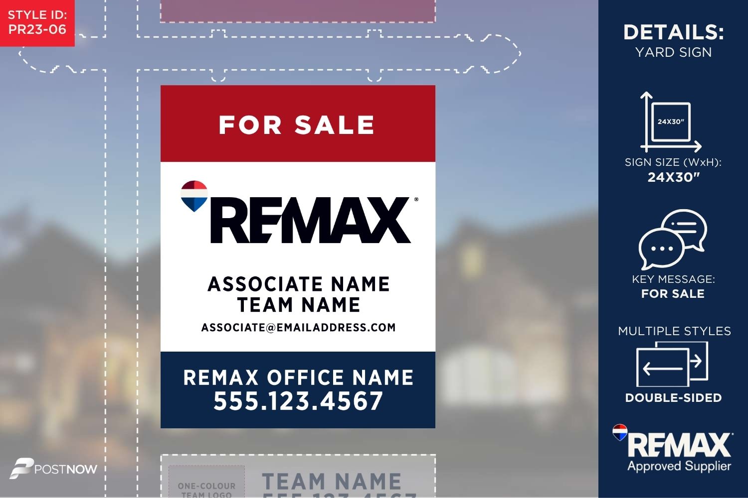 Remax 2025 Rwb For Sale Yard Sign, 24X30 Vertical, For Office, Associate, Team.
